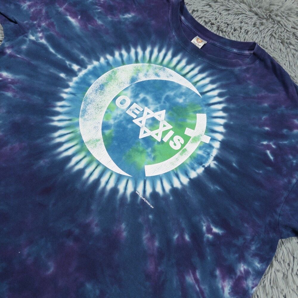 Sundog Shirt XXL Blue Hand Tie Dye Israel Jewish Star Of David Magen Earth Mens